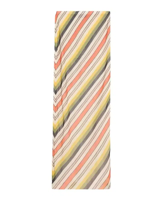 Jean Paul Gaultier Diagonal Striped Mesh Midi Skirt