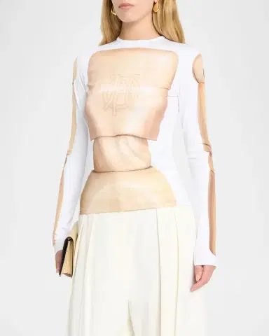 Jean Paul Gaultier Wooden Body Trompe L 'oeil Jersey Long-Sleeve T-Shirt | Thumbnail 4 Jean Paul Gaultier Wooden Body Trompe L 'oeil Jersey Long-Sleeve T-Shirt | Thumbnail 4