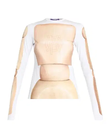 Jean Paul Gaultier Wooden Body Trompe L 'oeil Jersey Long-Sleeve T-Shirt | Thumbnail 1 Jean Paul Gaultier Wooden Body Trompe L 'oeil Jersey Long-Sleeve T-Shirt | Thumbnail 1
