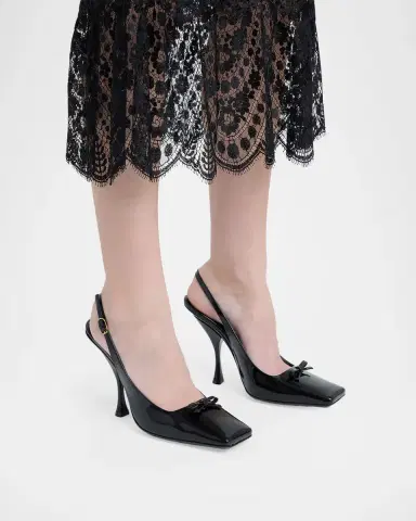 Dolce & Gabbana 105mm Patent Leather Slingback Pumps | Thumbnail 2