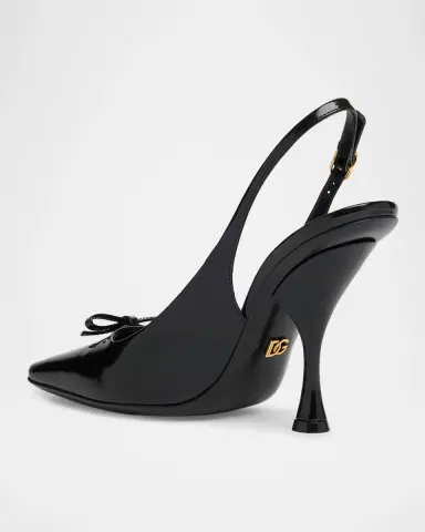Dolce & Gabbana 105mm Patent Leather Slingback Pumps | Thumbnail 4
