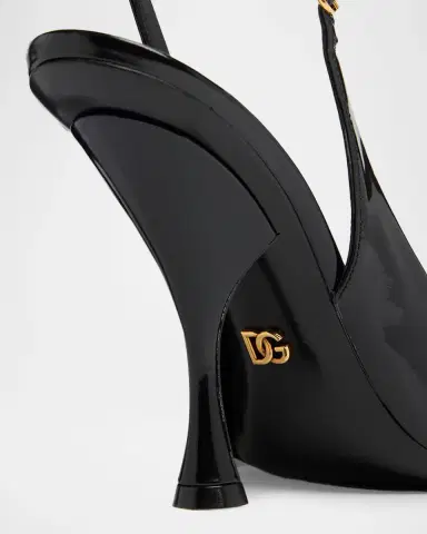 Dolce & Gabbana 105mm Patent Leather Slingback Pumps | Thumbnail 5