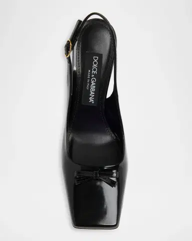 Dolce & Gabbana 105mm Patent Leather Slingback Pumps | Thumbnail 6