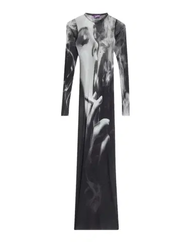 Jean Paul Gaultier The Smoking Woman Print Mesh Long-Sleeve Maxi Dress | Thumbnail 1 Jean Paul Gaultier The Smoking Woman Print Mesh Long-Sleeve Maxi Dress | Thumbnail 1