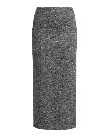 Valentino Garavani Herringbone Draped Slit Midi Skirt | Thumbnail 1 Valentino Garavani Herringbone Draped Slit Midi Skirt | Thumbnail 1