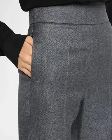 Valentino Garavani High Rise Wool-Silk Straight-Leg Trousers | Thumbnail 5
