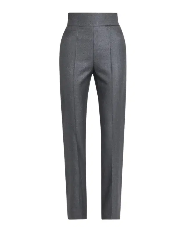 High Rise Wool-Silk Straight-Leg Trousers