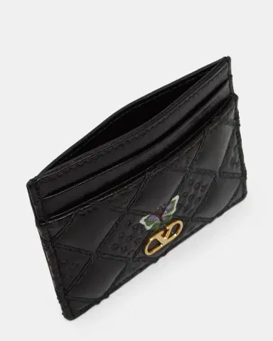 Valentino Garavani Butterfly-Embroidered Quilted Leather Card Holder | Thumbnail 3 Valentino Garavani Butterfly-Embroidered Quilted Leather Card Holder | Thumbnail 3