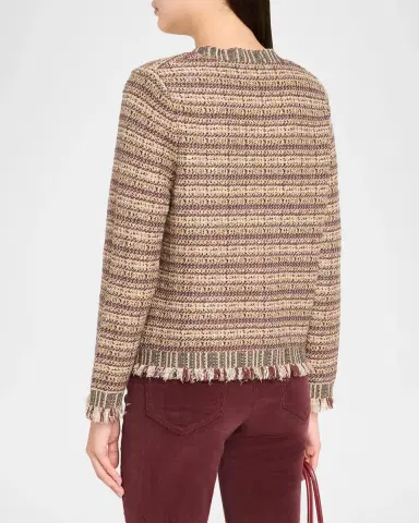 Veronica Beard Sariyah Striped Wool-Blend Knit Jacket | Thumbnail 3 Veronica Beard Sariyah Striped Wool-Blend Knit Jacket | Thumbnail 3