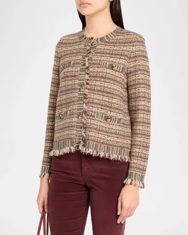Veronica Beard Sariyah Striped Wool-Blend Knit Jacket | Thumbnail 4 Veronica Beard Sariyah Striped Wool-Blend Knit Jacket | Thumbnail 4