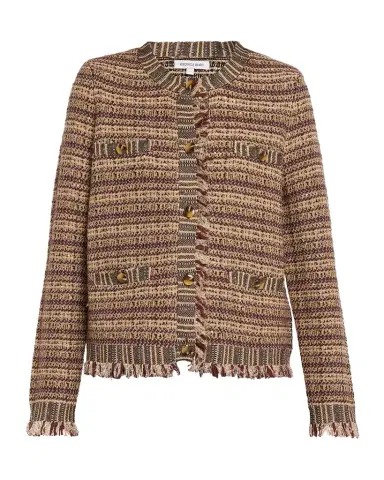 Veronica Beard Sariyah Striped Wool-Blend Knit Jacket | Thumbnail 1 Veronica Beard Sariyah Striped Wool-Blend Knit Jacket | Thumbnail 1