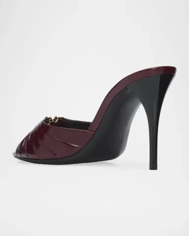 Saint Laurent Babylone 90MM Leather Stiletto Mules | Thumbnail 2 Saint Laurent Babylone 90MM Leather Stiletto Mules | Thumbnail 2