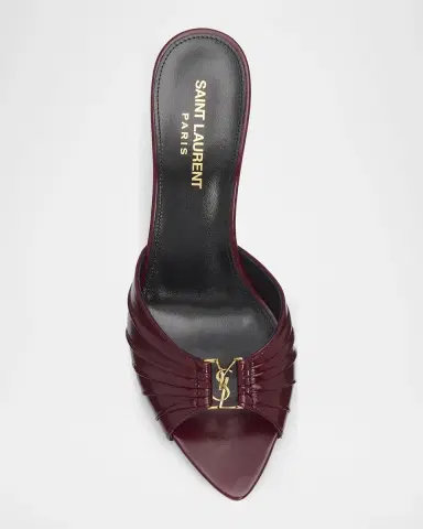 Saint Laurent Babylone 90MM Leather Stiletto Mules | Thumbnail 3 Saint Laurent Babylone 90MM Leather Stiletto Mules | Thumbnail 3