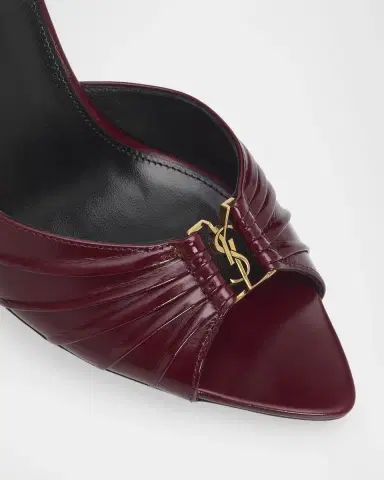 Saint Laurent Babylone 90MM Leather Stiletto Mules | Thumbnail 4 Saint Laurent Babylone 90MM Leather Stiletto Mules | Thumbnail 4