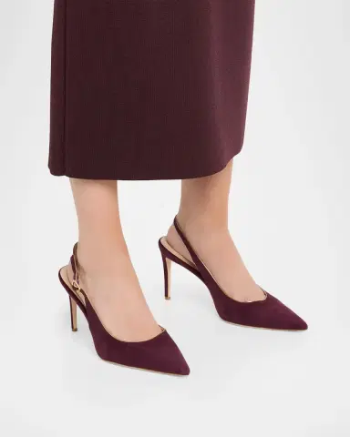 L'Agence 85mm Vichy II Suede Slingback Pumps | Thumbnail 2