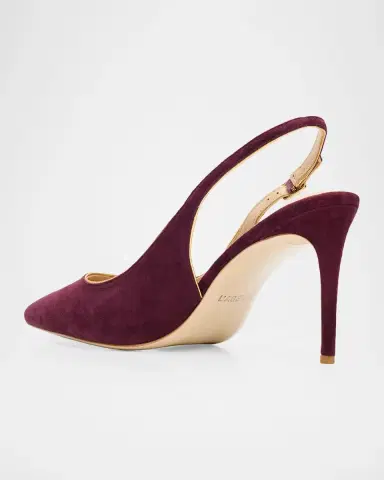 L'Agence 85mm Vichy II Suede Slingback Pumps | Thumbnail 4