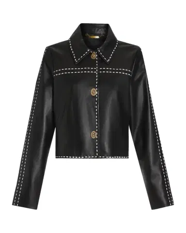 Ramy Brook Mira Topstitched Leather Jacket | Thumbnail 1