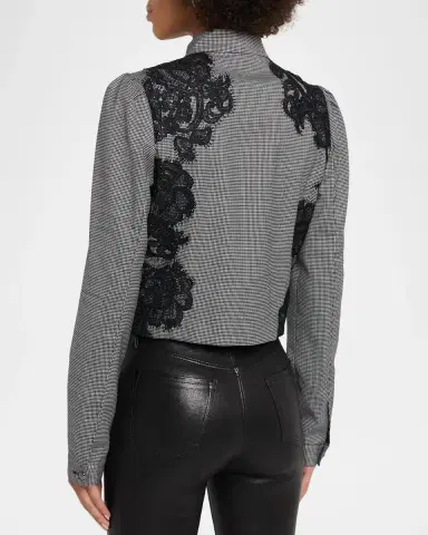 Ramy Brook Elsa Lace Houndstooth Jacket | Thumbnail 3 Ramy Brook Elsa Lace Houndstooth Jacket | Thumbnail 3
