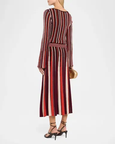 Ramy Brook Hope Long-Sleeve Striped Knit Dress | Thumbnail 3