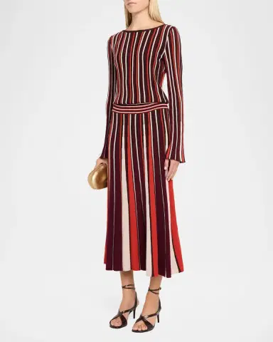 Ramy Brook Hope Long-Sleeve Striped Knit Dress | Thumbnail 4