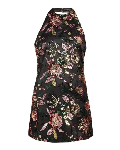 Ramy Brook Eva Floral Sequined Halterneck Mini Dress | Thumbnail 1 Ramy Brook Eva Floral Sequined Halterneck Mini Dress | Thumbnail 1