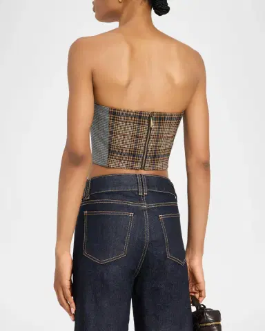 Ramy Brook Bailey Plaid Combo Strapless Crop Top | Thumbnail 3 Ramy Brook Bailey Plaid Combo Strapless Crop Top | Thumbnail 3