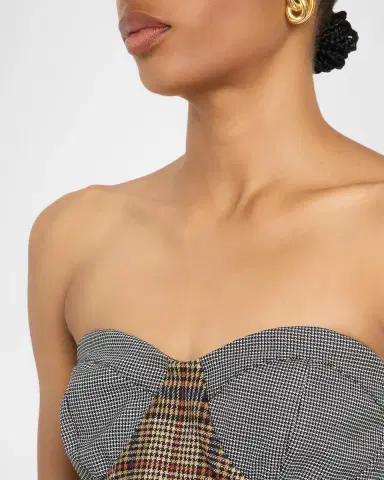 Ramy Brook Bailey Plaid Combo Strapless Crop Top | Thumbnail 5 Ramy Brook Bailey Plaid Combo Strapless Crop Top | Thumbnail 5