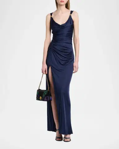 Versace Draped Sleeveless Gown | Thumbnail 2