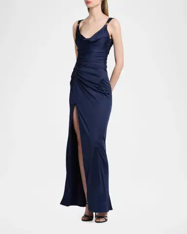Versace Draped Sleeveless Gown | Thumbnail 4