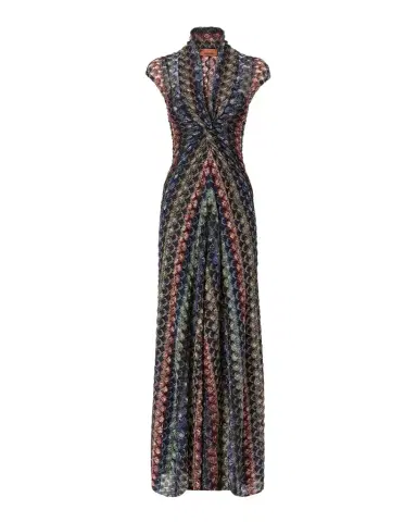 Missoni Plunging Twisted Metallic Lace Knit Maxi Dress | Thumbnail 1