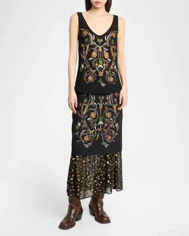 Dries Van Noten Floral Embellished Scoop-Neck Tank Top | Thumbnail 2