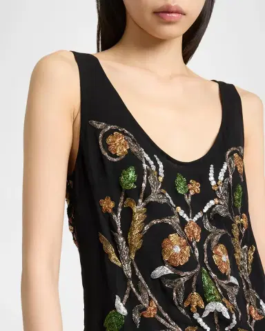 Dries Van Noten Floral Embellished Scoop-Neck Tank Top | Thumbnail 5