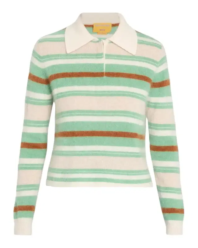 Guest In Residence Grizzly Cashmere Crop Rugby Sweater