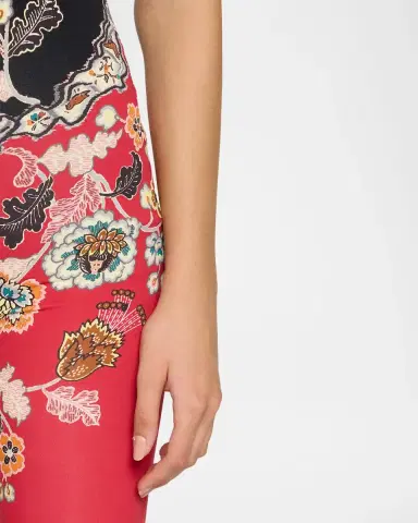 Roberto Cavalli High-Rise Colorblock Floral Printed Flare Trousers | Thumbnail 5