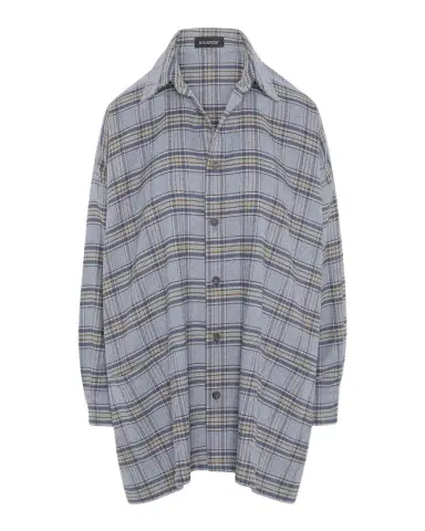 Eskandar Wide A-Line Shirt Jacket With Collar - Long Length | Thumbnail 1