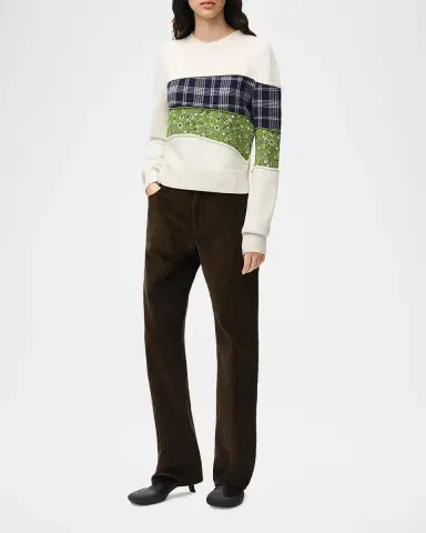 Loewe Patchwork Wool Knit Crewneck Sweater | Thumbnail 2 Loewe Patchwork Wool Knit Crewneck Sweater | Thumbnail 2