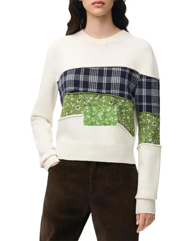 Loewe Patchwork Wool Knit Crewneck Sweater