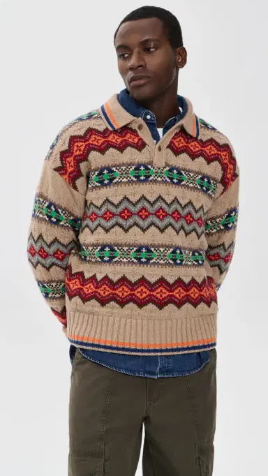 Polo Ralph Lauren Original Label Fairisle Polo Sweater | Thumbnail 2 Polo Ralph Lauren Original Label Fairisle Polo Sweater | Thumbnail 2