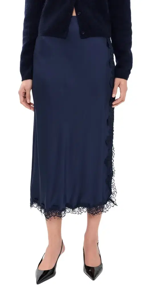 Alice + Olivia Maeve Midi Slip Skirt