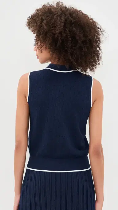 Greyson Pointelle Sleeveless Polo Top | Thumbnail 3