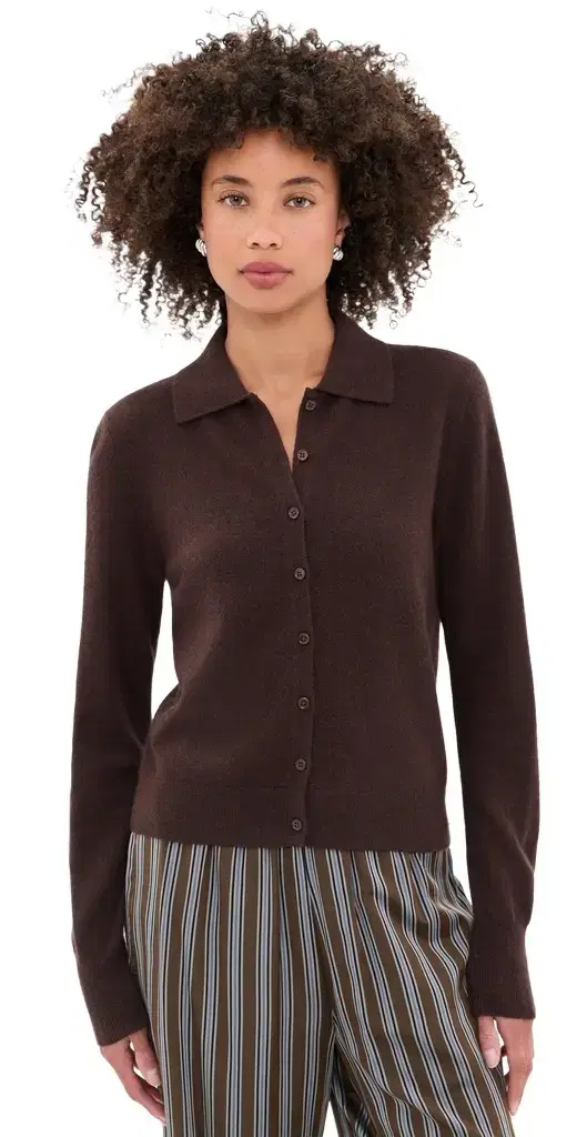 White + Warren Cashmere Collared Cardigan
