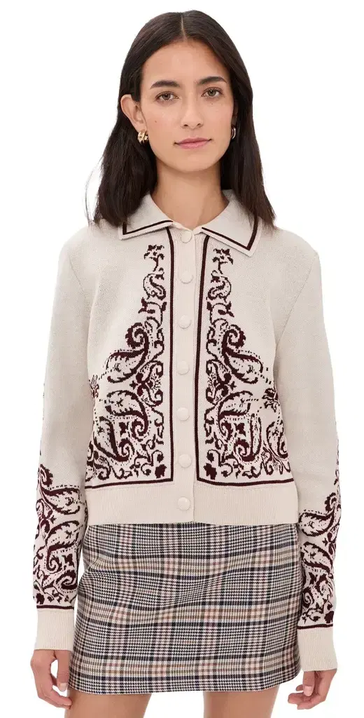 Dress To Jacquard Knit Cardigan