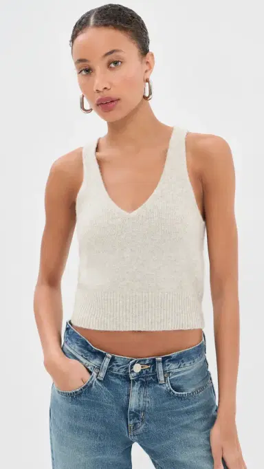 Brandon Maxwell The Reese V-Neck Knit Tank | Thumbnail 2
