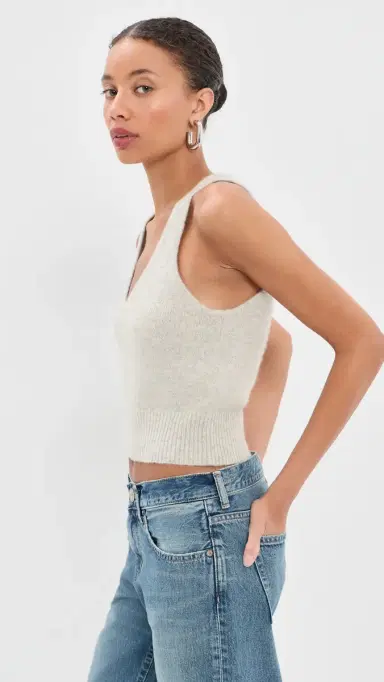 Brandon Maxwell The Reese V-Neck Knit Tank | Thumbnail 4