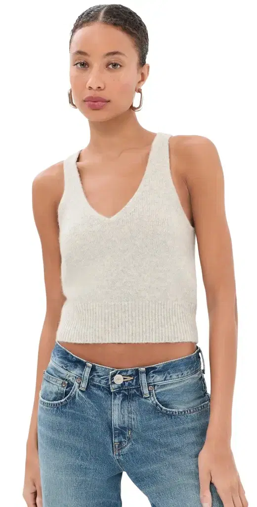 Brandon Maxwell The Reese V-Neck Knit Tank