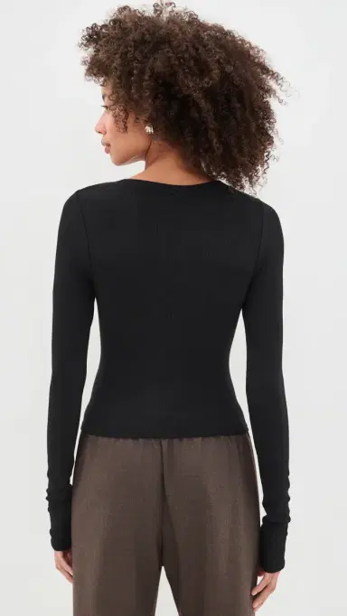 ENZA COSTA Rib Essential Cardigan | Thumbnail 3