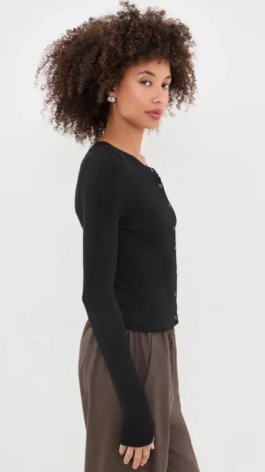 ENZA COSTA Rib Essential Cardigan | Thumbnail 4