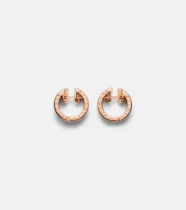 BVLGARI B. zero1 18kt rose gold earrings with diamonds | Thumbnail 2