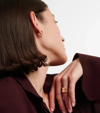 BVLGARI B. zero1 18kt rose gold earrings with diamonds | Thumbnail 6