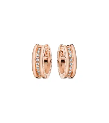 BVLGARI B. zero1 18kt rose gold earrings with diamonds | Thumbnail 1